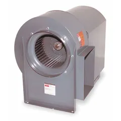 Belt-drive blower with included drive pack for industrial ventilation, exhaust, or material-handling systems. Delivers 1,147 cfm at 3/4 hp with a totally enclosed motor for dusty or damp environments. Operates on 115/208-230V AC with clockwise rotation.