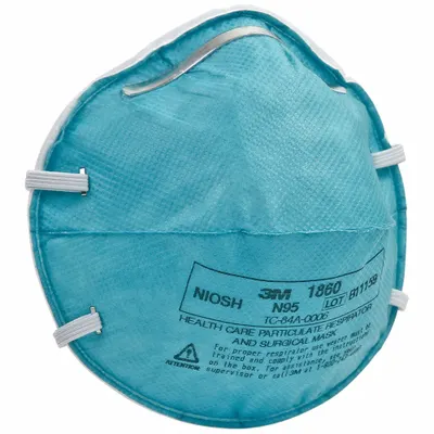 3M Disposable Respirator: Level 2, Molded, M Mask Size, Dual, Non-Adj, Metal Nose Clip - N95 Surgical Respirators with FDA Approval for use in Surgical Applications