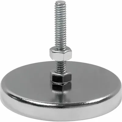MAG-MATE Ceramic Magnets: Encased and Threaded, 0.37 in Thick - Cup Ceramic Magnets
