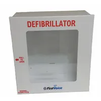 Defibrillator Storage Cabinet: Defibrillator Storage Cabinet, Alarm Included, Steel, White (MPN TSGEN-1)
