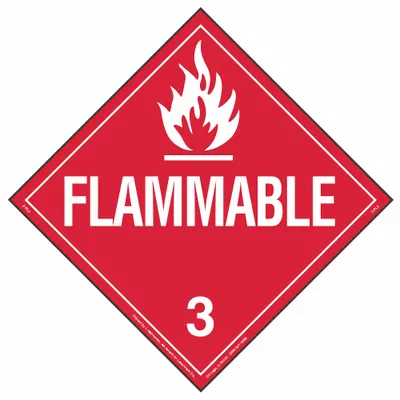 LABELMASTER Container Placard: Flammable, 10 3/4 in x 10 3/4 in, 10 3/4 in Label Ht - Class 3: Flammable Liquids