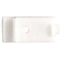 This drawer glide is a replacement part for the storage drawer beneath compatible ovens. It supports smooth opening and closing of the drawer, facilitating access to stored items.