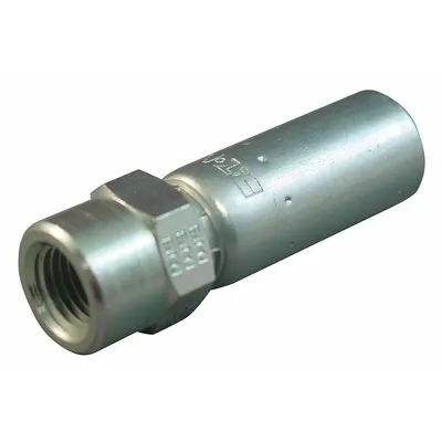KURT Hydraulic Crimp Fitting: -4 For Hose Dash Size, For 1/4 in Hose I.D. - Steel Barbed Hydraulic Hose Fittings