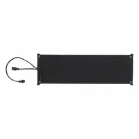 This HEATTRAK snow-melting stair mat measures 11 in wide by 4 ft long with a 1/2 in thickness. It operates at 240V AC and delivers 132W of output. The mat is TUV certified and features a black, low-profile design for melting snow and ice on outdoor steps and walkways