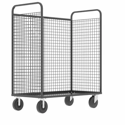 VALLEY CRAFT Dual-Side-Access Wire Shelf Cart, 57x30x68 in, Gray, 2000 lb - Dual-Side-Access with Wire Shelves
