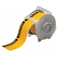 Pre-Cut Label Stock Roll: Caution, CAUTION Header, 2 1/4 in x 3 1/4 in, 3 1/4 in x 2 1/4 in, Vinyl (MPN 121552)