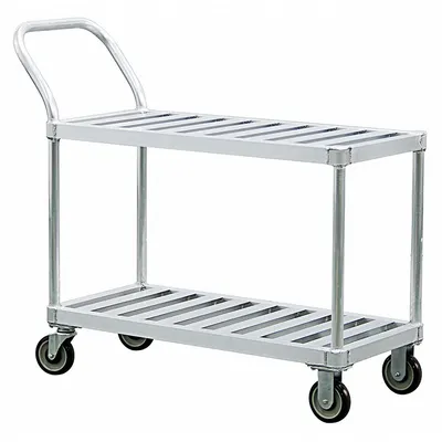 OEM Utility Cart: 1,000 lb - Corrosion-Resistant Flow-Through Utility Carts with Slotted Flush Metal Shelves