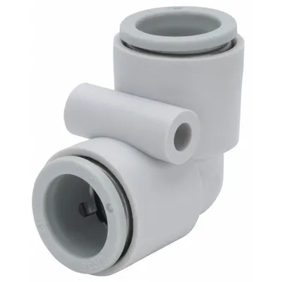 SMC Push-Fit Elbow Fitting: 12 mm OD x 12 mm OD Size, Push-to-Connect x Push-to-Connect - Polybutylene & Brass Tube Fittings