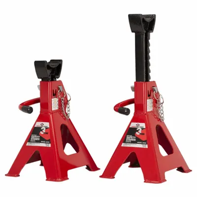 AMERICAN FORGE & FOUNDRY Jack Stand: Ratchet Handle, 3 ton Load Capacity - Light-Duty Jack Stands