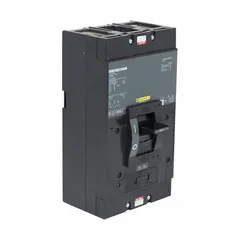 Fixed-mount molded case circuit breaker rated 200 A with 25kA interrupting capacity at 600V AC. Features line and load lug terminations. Suitable for branch-circuit protection in industrial power distribution systems.