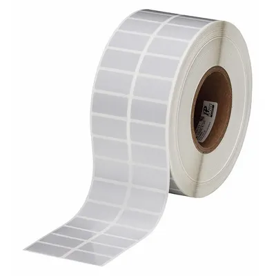 BRADY Pre-Cut Label Stock Roll: 3/4 in x 1 1/2 in, 3/4 in, Polyester, Gray - Brady Precut Label Rolls