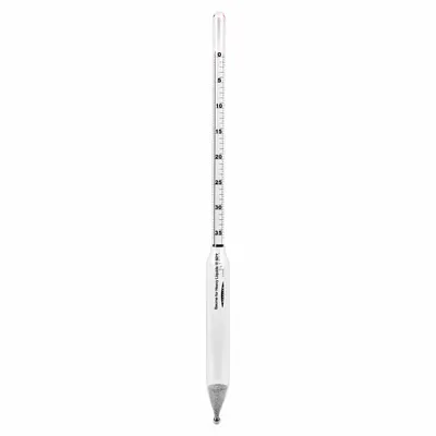 VEE GEE Specific Gravity Hydrometer: Baume Plain Form, 0/35, 0.5, Glass, +/-0.5° - Specific Gravity (Baume) Hydrometers