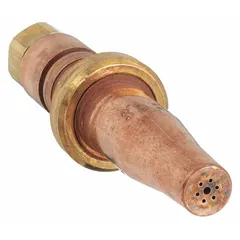 General purpose cutting tip for handheld torches, designed for use with acetylene. Cuts mild steel from 1/2 in to 5/8 in thickness. Suitable for maintenance, fabrication, and repair applications.