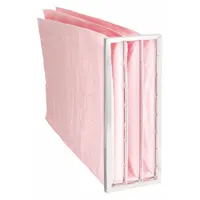 Pocket Air Filter: 24 in x 12 in x 36 in, MERV 13, Pink, Synthetic, 3 Pockets