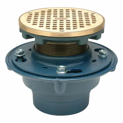 ZURN ZN415-4NL-5BZ General Purpose Floor Drain, 4 in Push On, Round, Gray - General Purpose Floor Drains