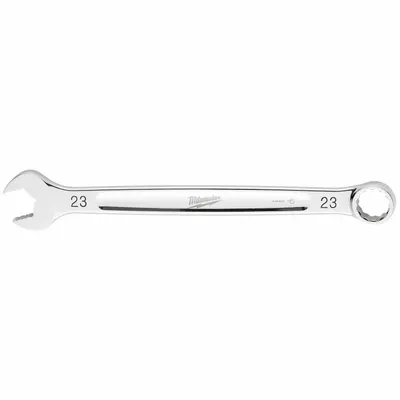 MILWAUKEE Combination Wrench: Steel, Chrome, 23 mm Head Size, 12 1/8 in Overall Lg - Metric 12-Point Combination Wrenches