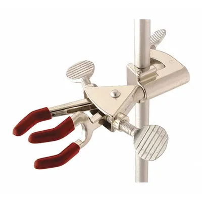 OHAUS Single Adjust Clamp: Dual Adjust Clamp, Zinc, 5 3/4 in Overall Lg, 3 Prongs - Lab Clamps