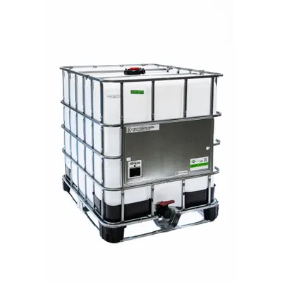 BASCO IBC GC275BVN428 Standard IBC Tote with Wireframe, 2 in Drain, Steel - Standard IBC Totes with Wireframes
