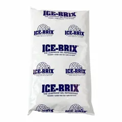 Leak-proof gel pack for cold therapy applications. Each pack weighs 32 oz and measures 10 in by 6 in. Supplied as a 9-pack. Suitable for use in medical, sports medicine, and industrial first-aid settings to provide sustained cooling.