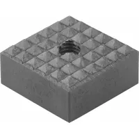 KIPP Gripper Pad w/Tapped Through-Hole: Counterbored Hole, Carbide, Fine, 20 mm Face Wd, M5 (MPN K0387.201205)