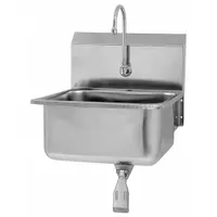 SANI-LAV Hand Sink: 1 Stations, 10 in Bowl Dp, 19 in Bowl Lg, 16 in Bowl Wd, Faucet Included, 18 ga (MPN 5251)