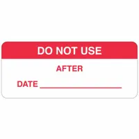 Inspection Label: 1 1/2 in Wd, 5/8 in Ht, Red/White, Rectangle, Matte, Polyester, Indoor, 364 PK (MPN 82590)