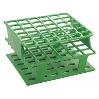 Tube Rack: 2 7/8 in Overall Wd, 5 in Overall Ht, 5 in Overall Lg, POM, Green, (36) Wells, Benchtop (MPN HS27502C)