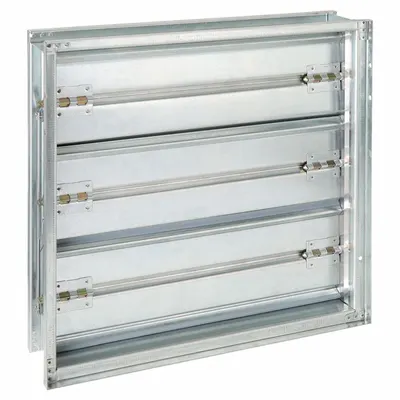 Dayton 23.75"H-W 5"L GStl Volume Control Dampr: 5 in L, 23 3/4 in H, 23 3/4 in W - Rectangular Manual Control Dampers