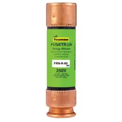 Class RK5 time-delay cylindrical fuse rated 60 A at 250 V AC and 125 V DC. The indicating feature provides visual confirmation when the fuse has opened, aiding in maintenance and troubleshooting. Suitable for protecting motor circuits, lighting, and industrial equipment against overloads and short circuits.