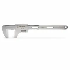 This 18-inch straight pipe wrench features a smooth jaw and a knurled handle for secure gripping. With a jaw capacity of 4 3/8 inches, it is suited for turning and holding pipes or fittings in plumbing and mechanical work.