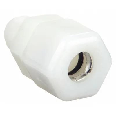 PARKER Compression Fitting Adapter: 3/8 in OD x 1/4 in Pipe Size, Compression x MNPTF - General Purpose Nylon Compression Fittings