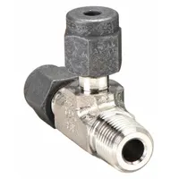 This PARKER tee fitting is made of stainless steel and features a single-ferrule design. It connects 1/8 in OD tubing to 1/8 in pipe and another 1/8 in OD tube, allowing branching or combining of fluid lines. Compatible with CPI™ fitting brands, it is suitable for instrumentation and process control systems