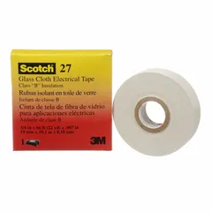 Fiberglass cloth tape with rubber adhesive, 3/4 in wide, 22 yd long, 7 mil thick, rated for 600 V. Provides mechanical protection for electrical insulation in demanding industrial environments.