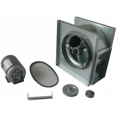 This belt-drive blower includes a drive pack and delivers 1,180 cfm at 3/4 hp. It operates on 115/230V AC single phase with a totally enclosed motor and counterclockwise rotation. Suitable for industrial ventilation, exhaust, or process cooling applications.