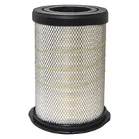 Round-oval engine air filter with radial seal, 16 3/4 in overall height. Designed for use in Blue Bird All-American buses to remove airborne contaminants from engine intake air