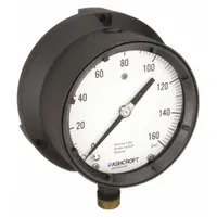 ASHCROFT Process Pressure Gauge: 0 psi to 160 psi, White, 4 1/2 in Dial, 1/2 in NPT Male, Bottom, 4X (MPN 451379ASL04L160#)