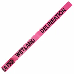 APPROVED VENDOR Restricted Access Messaging Barrier Tape, Wetland Delineation, Pink, 1-1/2 in x 150 ft