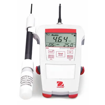 OHAUS Dissolved Oxygen Meter: Dissolved Oxygen/Temp, 400% DO Concentration - Max - Handheld Dissolved Oxygen Meters