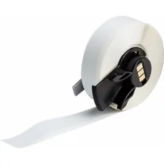 Continuous label roll measuring 1/2 in x 50 ft, made of metal-detectable polyester in gray. Designed for use with the BMP71 printer and media adapter. Suitable for on-demand labeling in industrial environments where metal detectability is required for contamination control.