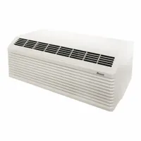 Packaged terminal air conditioner with electric heat for through-wall installation in commercial and residential spaces. Provides 15,000 BtuH cooling capacity on 208/230V AC power with a 6-30P plug. Suitable for hotel rooms, offices, and apartments