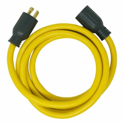 SOUTHWIRE Extension Cord: Outdoor Use, 10 ft Lg, Outlet, 1-15P, 10/4, STW, Yellow - Outdoor Extension Cords with Single Outlet