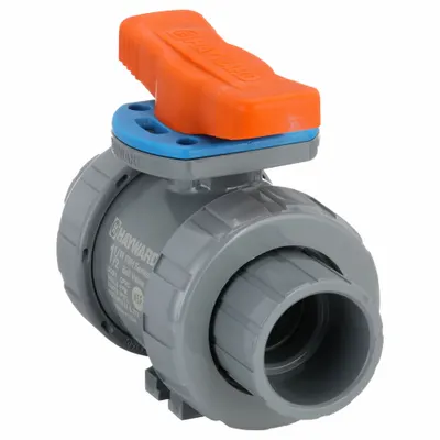 HAYWARD FLOW CONTROL CPVC Full Port Ball Valve, 1-1/2 in, Locking Tee Handle - CPVC Ball Valves