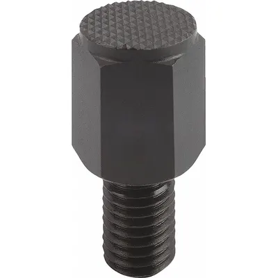 KIPP Positioning Foot w/Serrated Face: External Threads, Serrated, Steel - Positioning Feet with Tempered Serrated Face