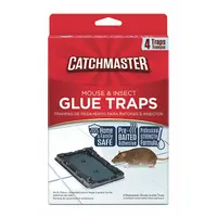 CATCHMASTER Glue Trap: Glue Trap, 3 1/2 in Overall Ht, 6 in Overall Wd, Plastic, 4 PK (MPN 104)