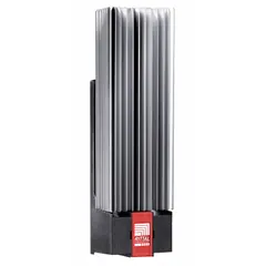 Radiant heater for electrical enclosures, rated 75 W, single phase, 110-240V AC. Thermostat not included. Used to prevent condensation and maintain stable internal temperature in electrical cabinets.