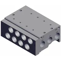Manifolds: SY5000 Series, 4 Ports, Female 1/4 NPT, -10°C to 50°C, Side Port, Horizontal (MPN SS5Y5-42-04-02T)
