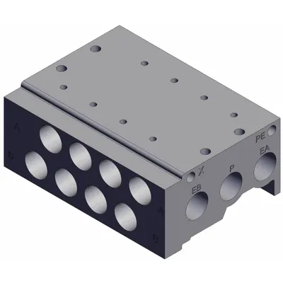 SMC Manifolds: SY5000 Series, 4 Ports, Female 1/4 NPT, -10°C to 50°C, Side Port - SMC SY Series Manifolds & Bases