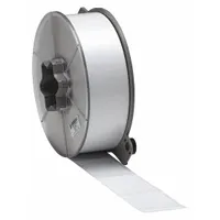 Flag Label: Rectangle, 2 in x 3 in, Polyester, White ( Gloss), For 0.5 in to 0.6 in Wire Dia (MPN A55-7-483)