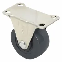 SHEPHERD CASTER Plate Caster: Rigid, No Brake, Rubber, 2 in Wheel Dia., 7/8 in Wheel Wd, Hole, Rigid (MPN PRQ20122ZN-3H)