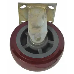 This rigid caster is designed for use on lift tables and pallet positioners, providing stable, non-swiveling support. It is compatible with Plastic-Deck Platform Trucks. Suitable for material handling applications in warehouses and industrial facilities.